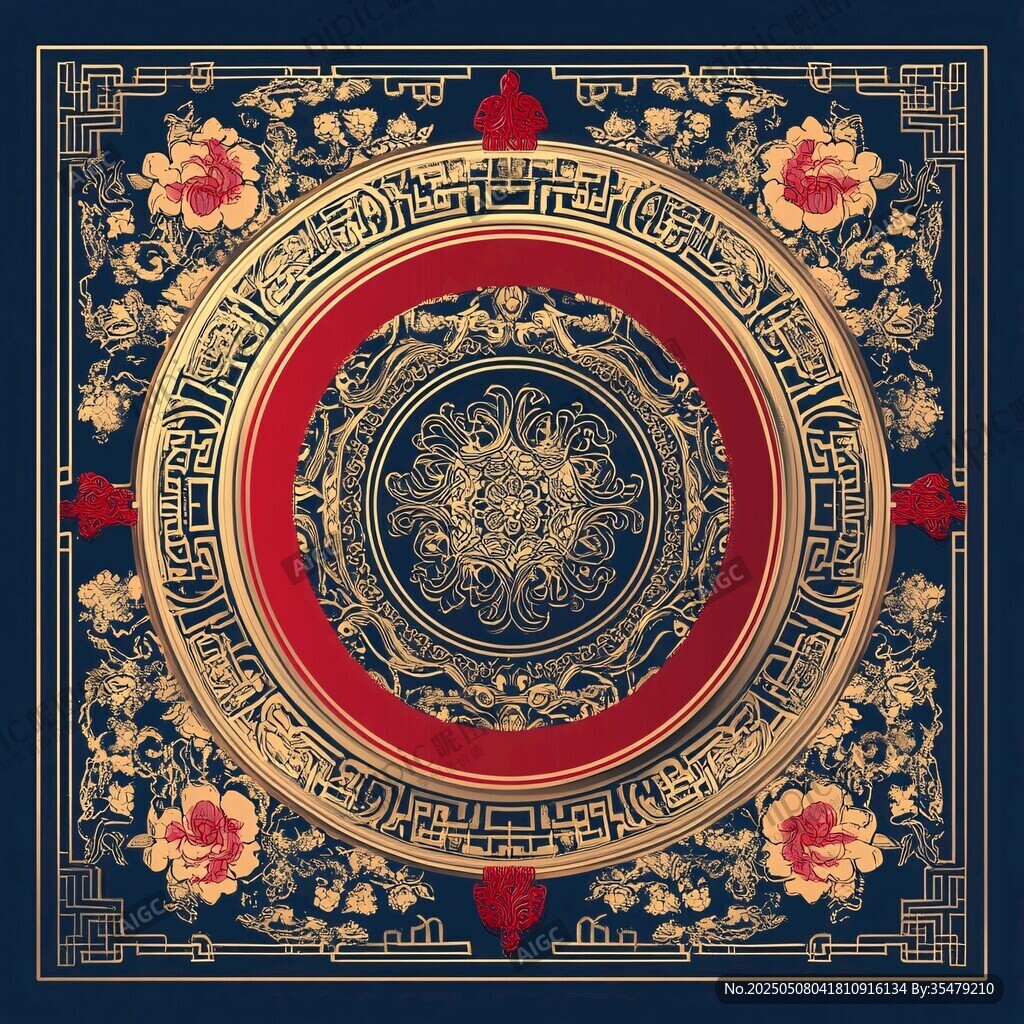 中式古典华丽花纹图案