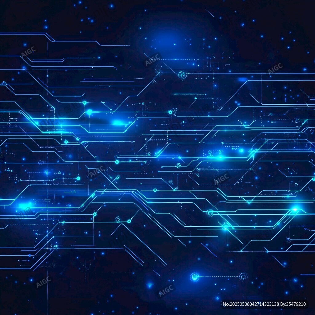 科技感蓝色电路背景图案