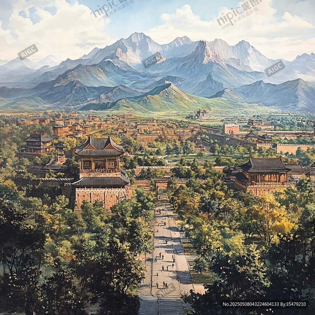 古邑依山傍景绘就盛景