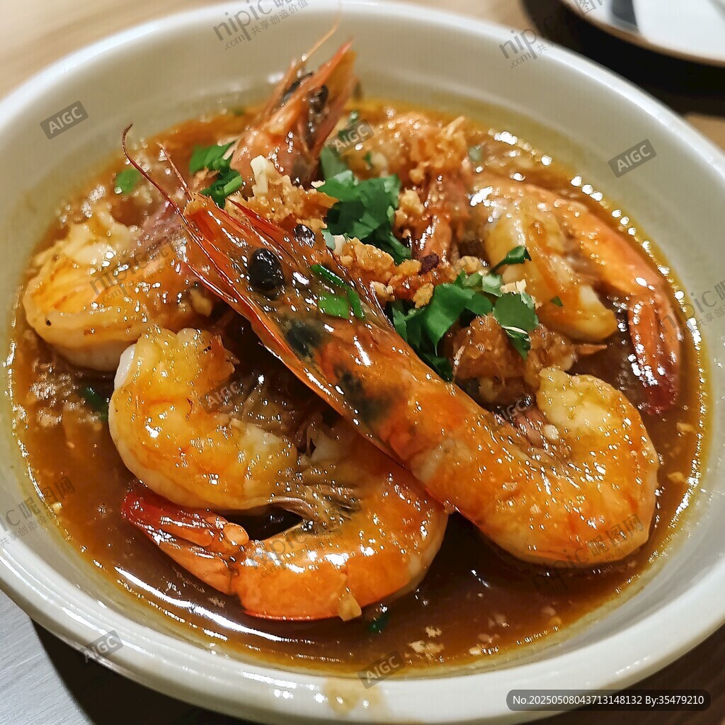 蒜香浓郁的美味鲜虾