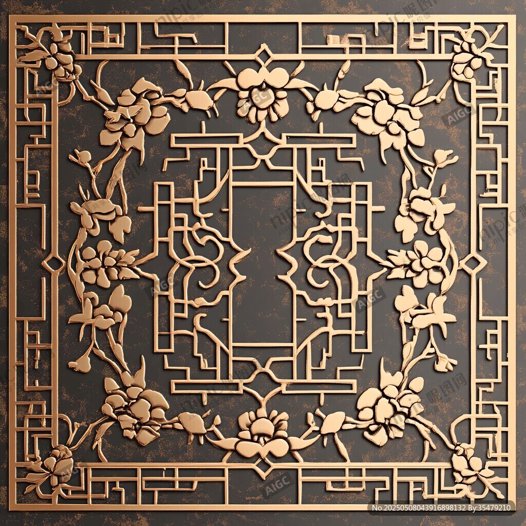 中式雕花镂空装饰图案