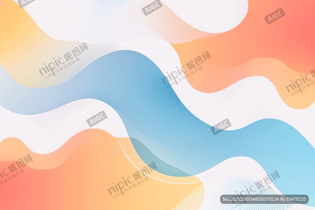 渐变波浪多彩抽象背景图