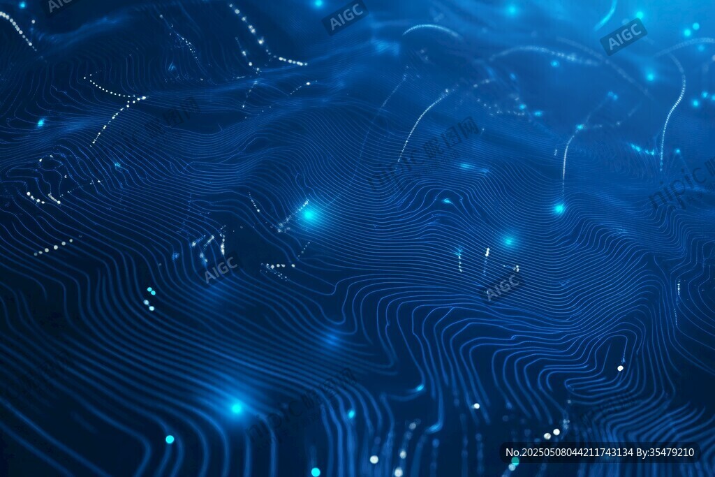 科技感蓝色电路抽象背景图