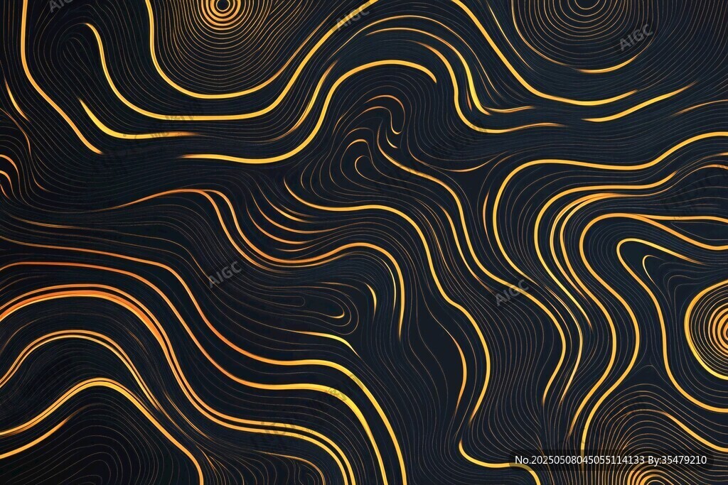 黑金波浪抽象纹理背景图