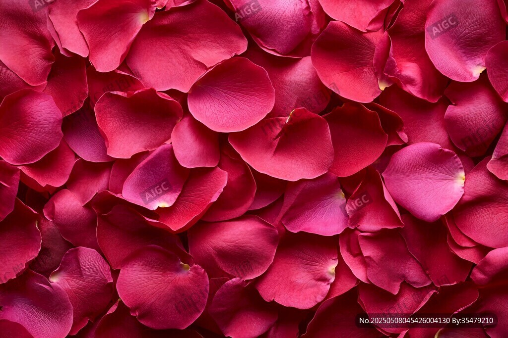 深红玫瑰花瓣特写