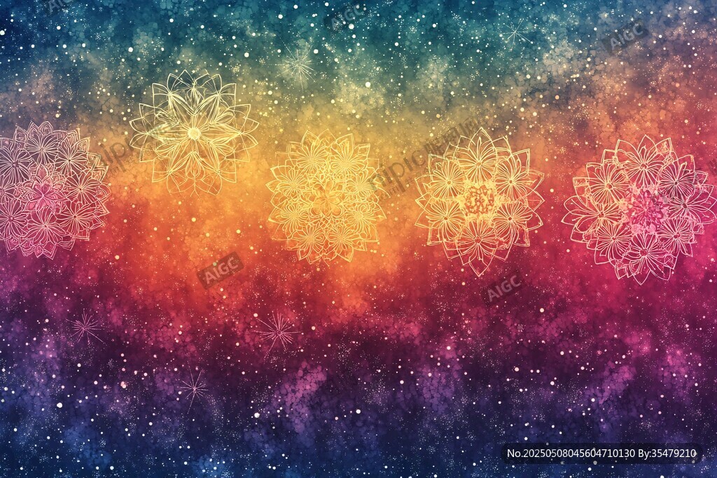 梦幻星空雪花背景图案