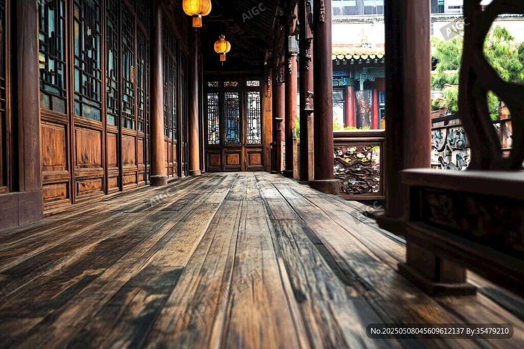 古雅长廊尽显中式建筑韵味