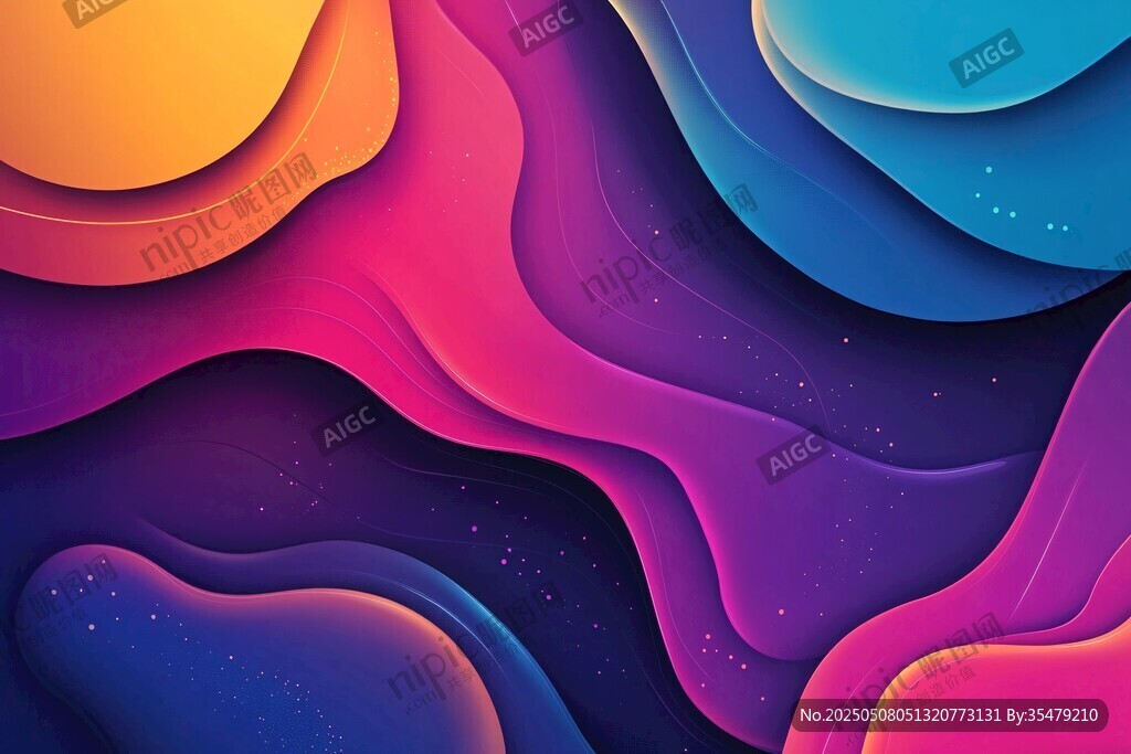 绚丽多彩流体抽象背景图