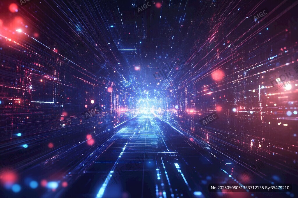 未来科技感的炫彩光线通道
