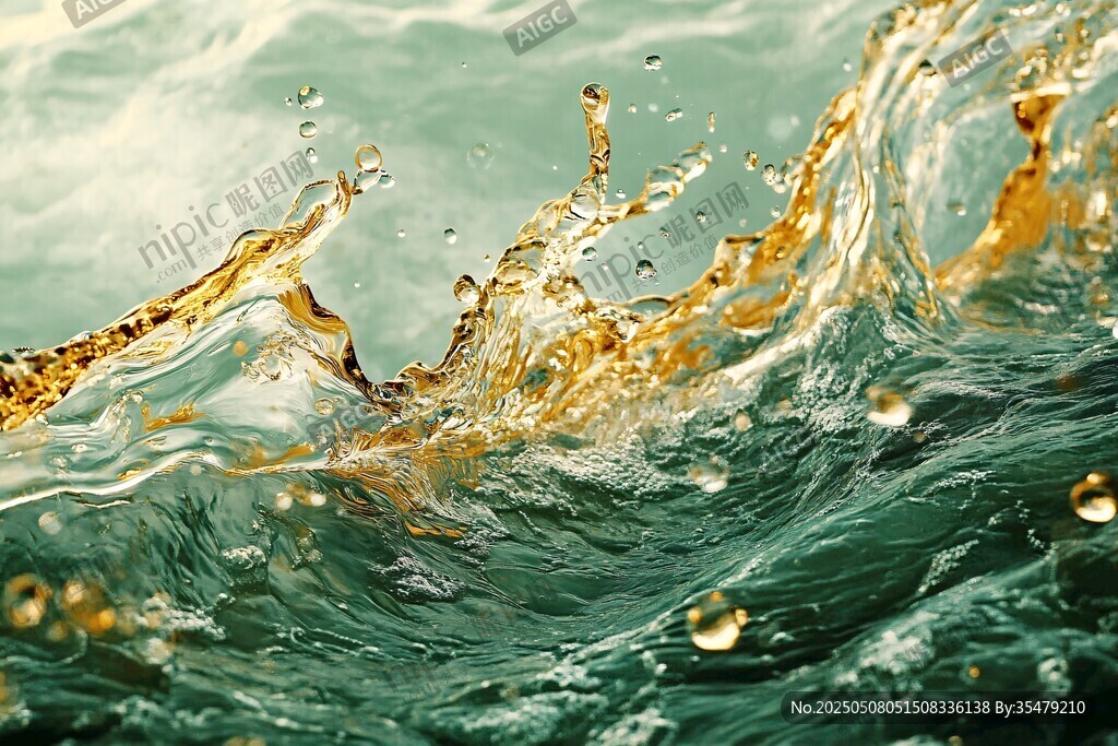 碧波金浪 水花灵动瞬间