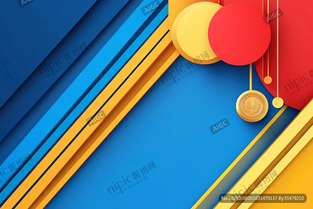 炫彩几何金币背景图