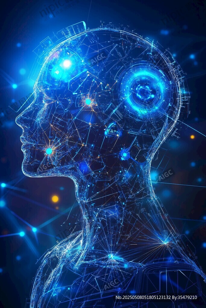 科技感人脑数字艺术图像