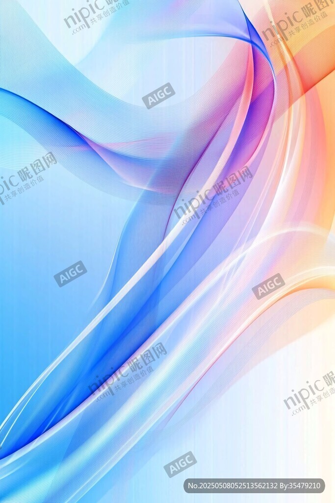 梦幻炫彩流动线条背景图