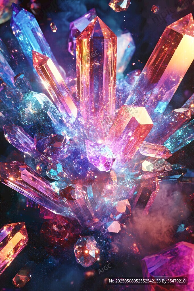 梦幻炫彩水晶绽放瞬间