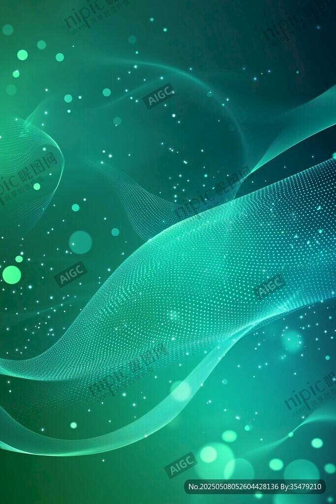 梦幻绿调流动光效背景图