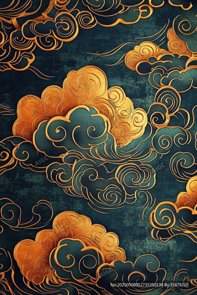 中式古典云纹图案背景