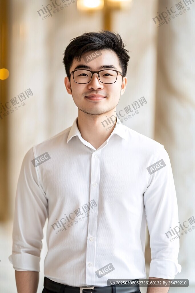 穿着白衬衫的年轻男士