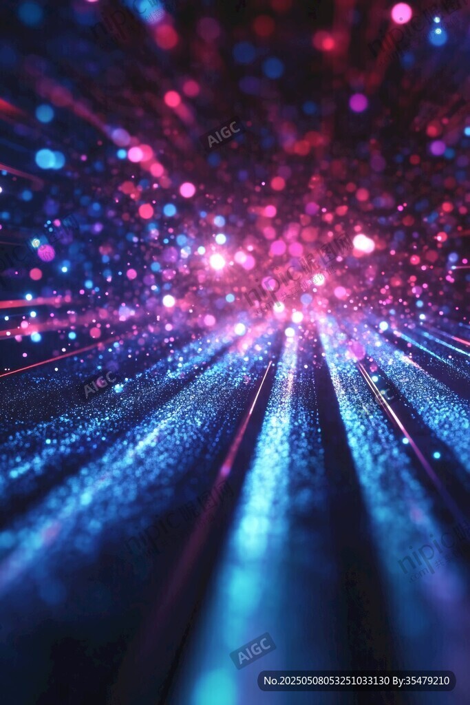 梦幻炫彩粒子光线背景图