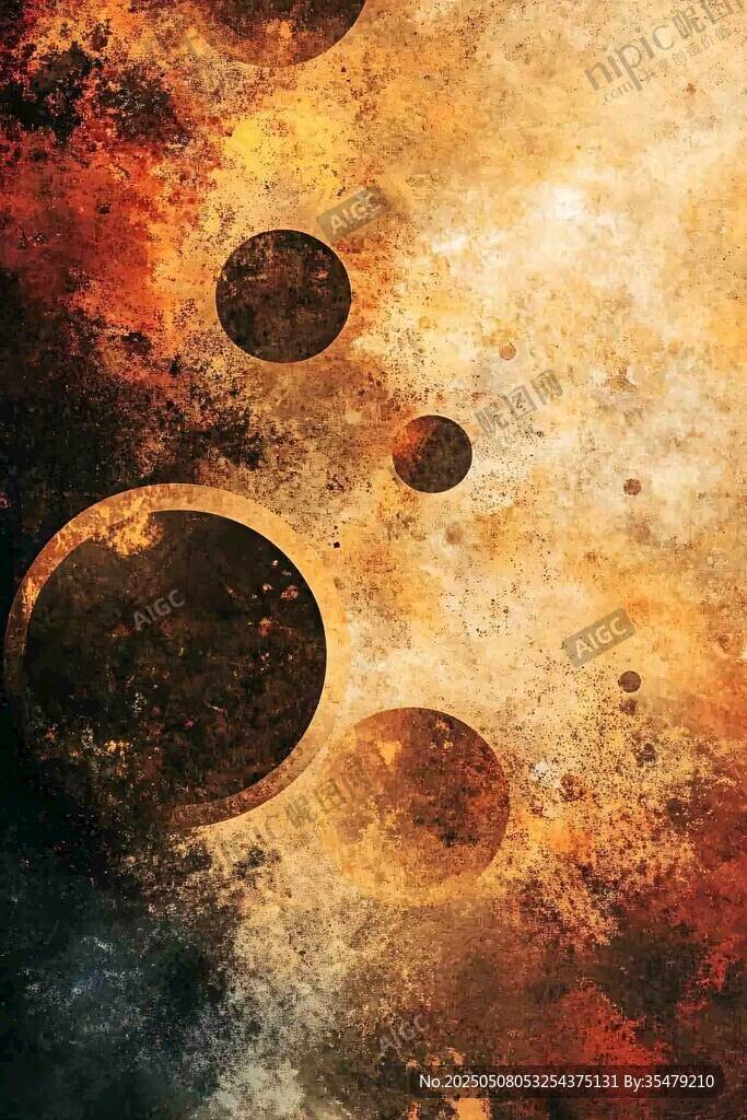 抽象宇宙风圆形艺术背景图