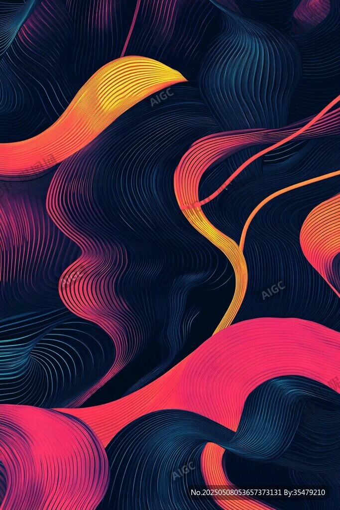 动感炫彩抽象波浪图案