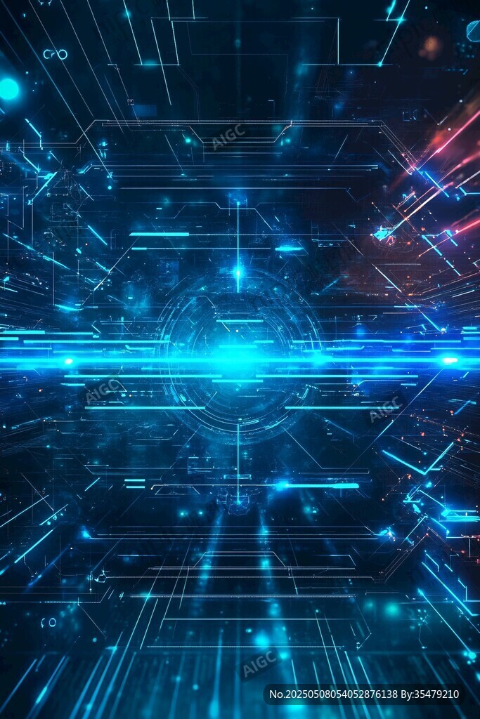 未来科技感的炫彩数码空间