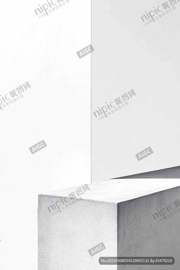 简约白色几何建筑一角