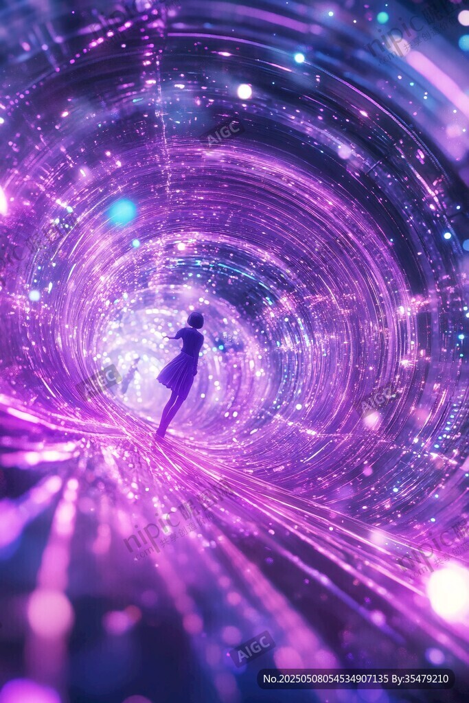 梦幻紫色空间中独行者