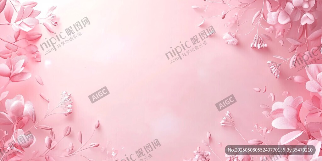 粉色浪漫花卉背景图
