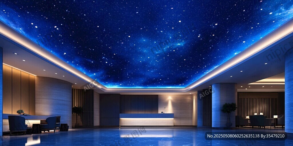 梦幻星空主题大厅空间
