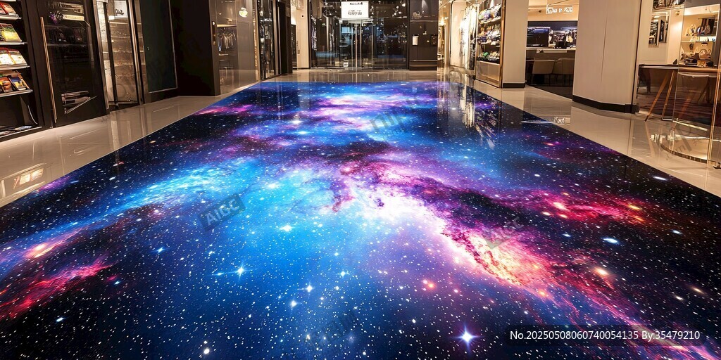 梦幻星空地面装饰图案