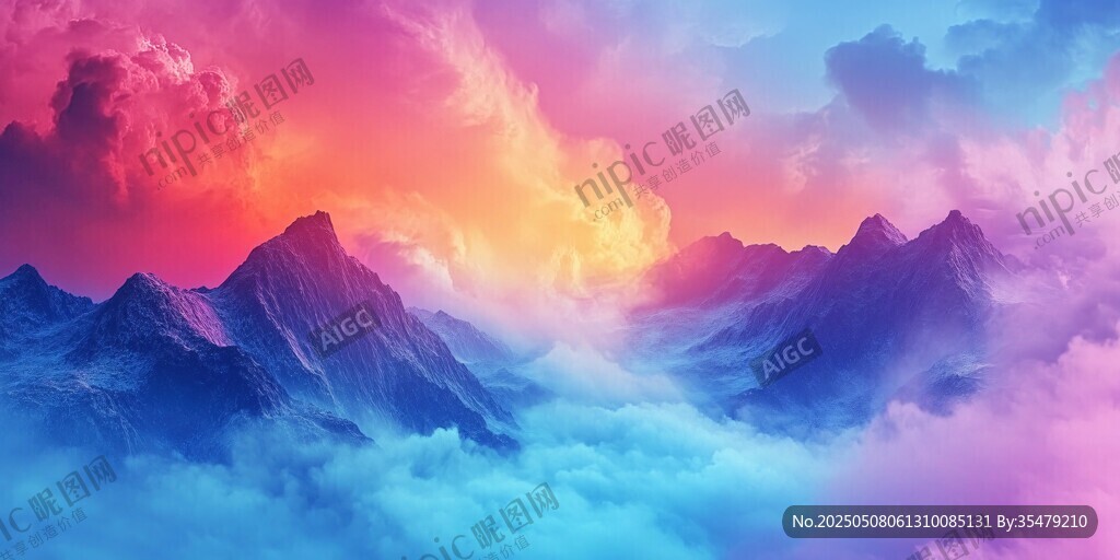 梦幻绚丽的山间云海景观