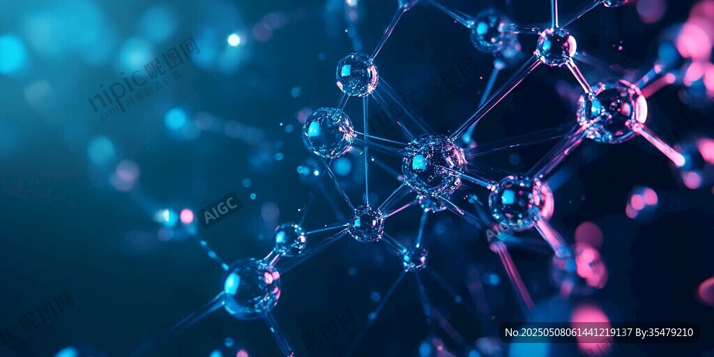 梦幻分子结构 科技感画面