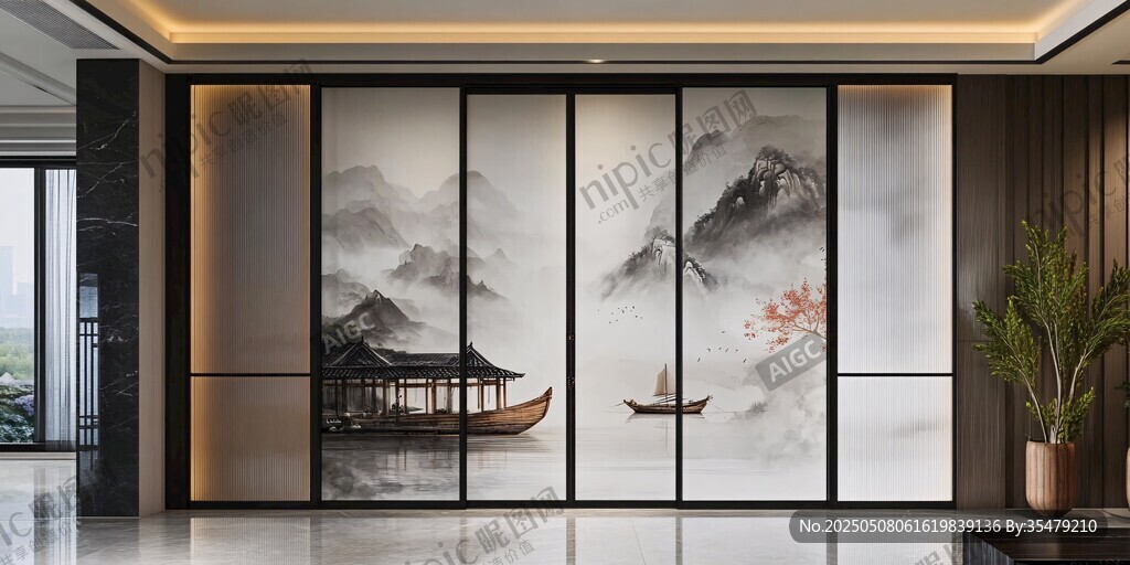 中式山水屏风 尽显雅致韵味