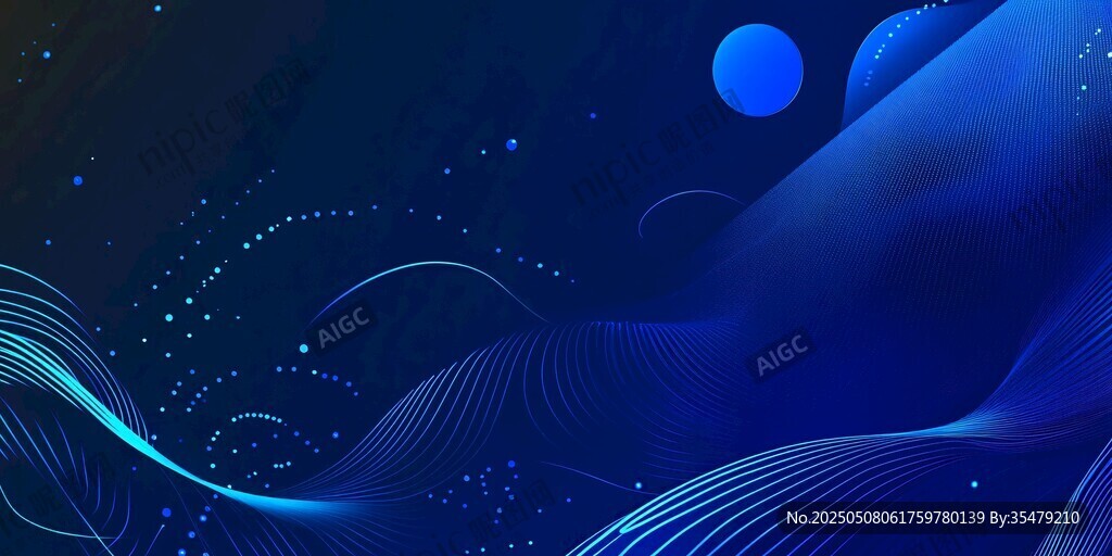 梦幻蓝调科技风抽象背景图