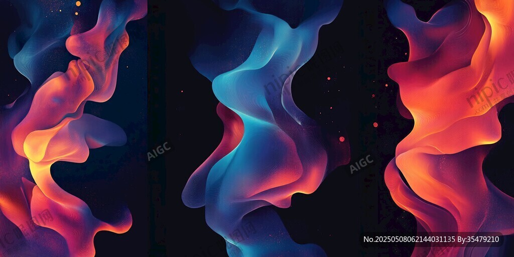 梦幻炫彩流动烟雾艺术图