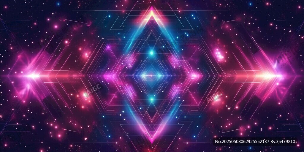 炫彩科幻宇宙几何光影图案
