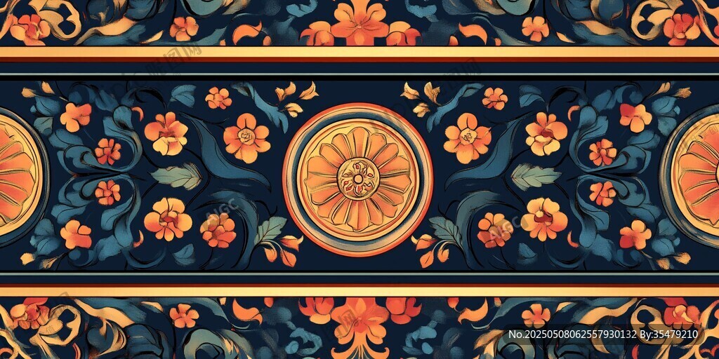 中式传统花卉纹样图案