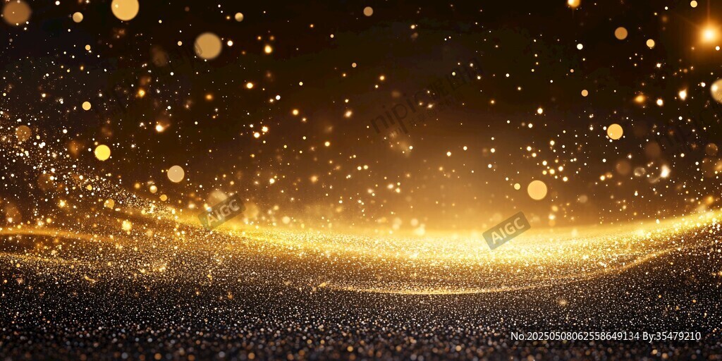 金色梦幻粒子背景特效