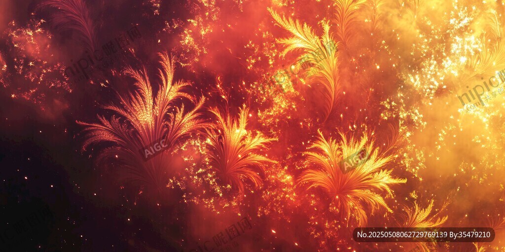 梦幻绚烂烟花背景图