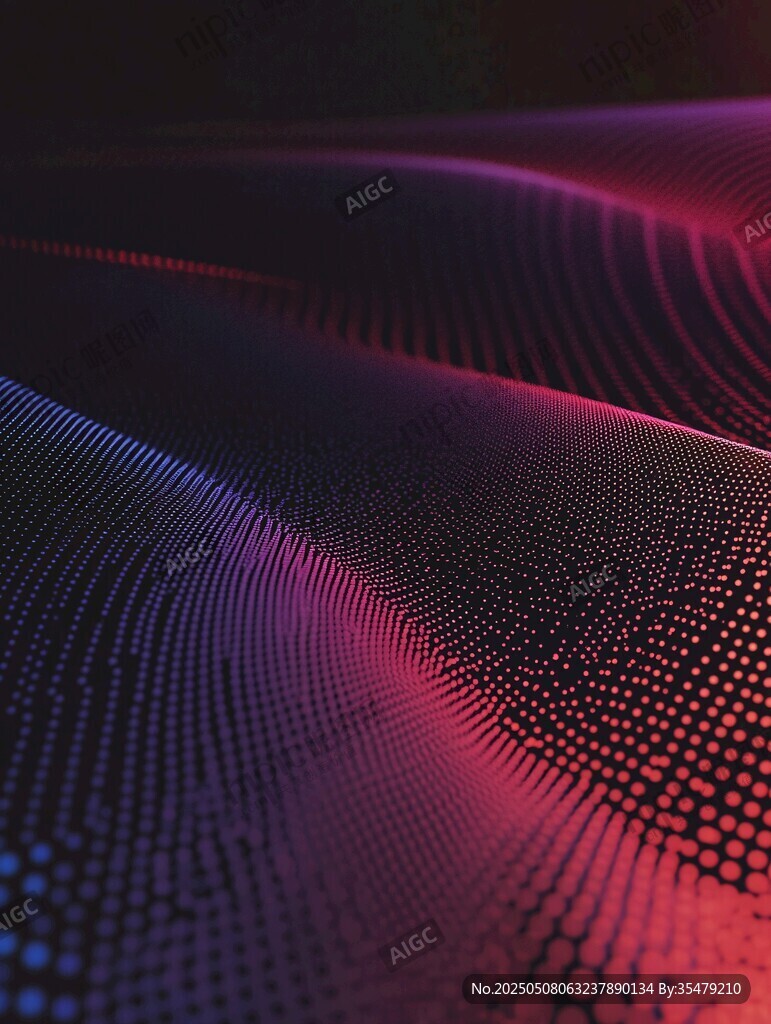 炫彩粒子波浪科技背景图