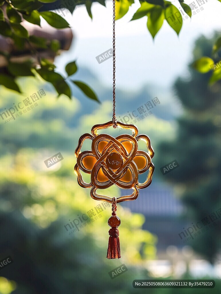 中式精美金属花朵风铃