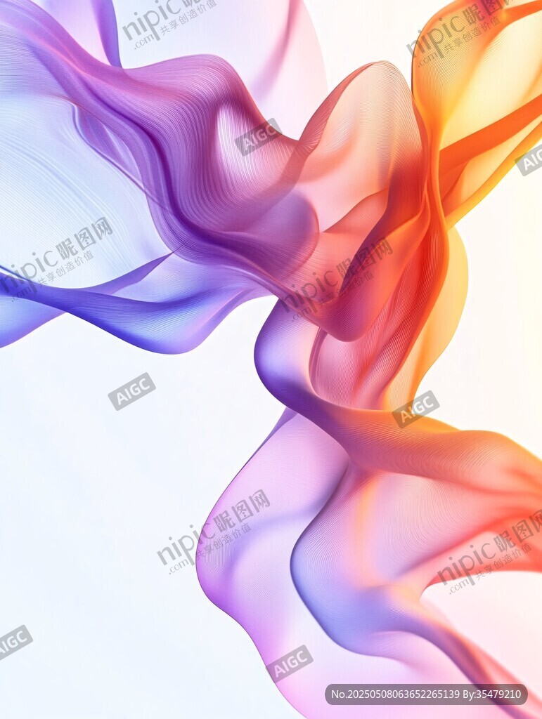 梦幻炫彩飘带艺术画面