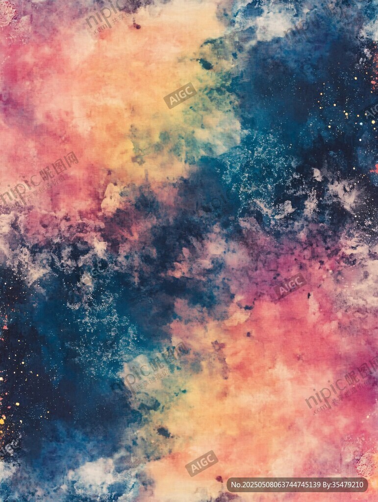 梦幻星云抽象艺术背景图
