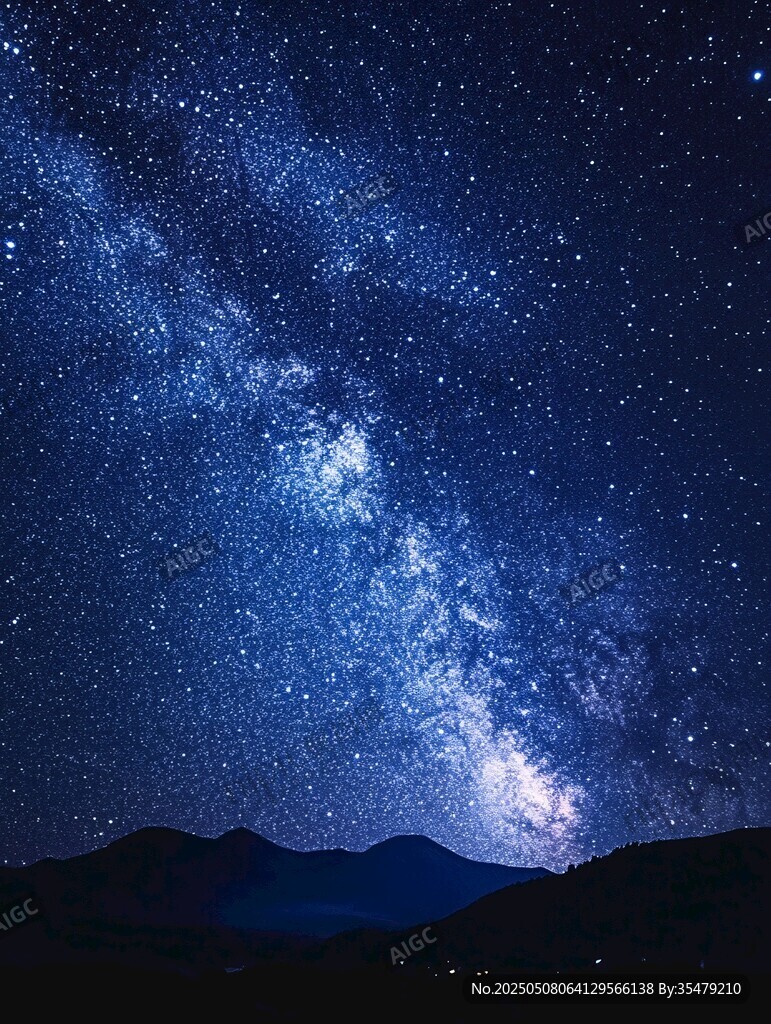 璀璨星空下的静谧山峦