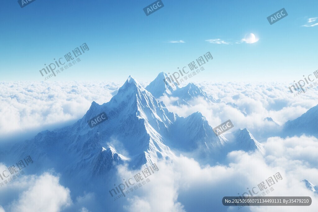 云海之上的巍峨雪山