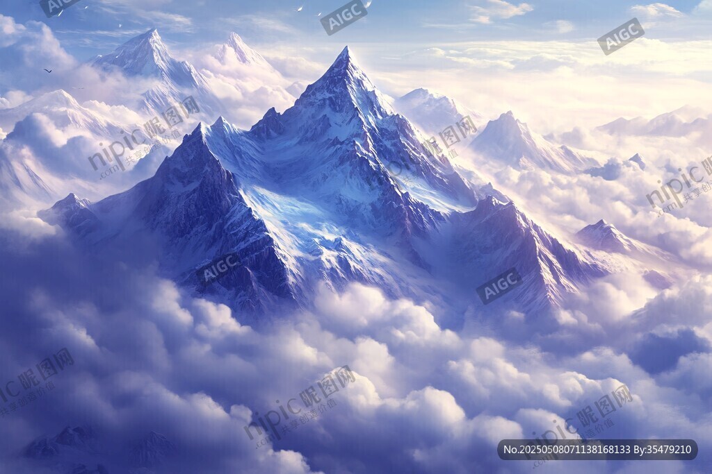 云海之上的巍峨雪山