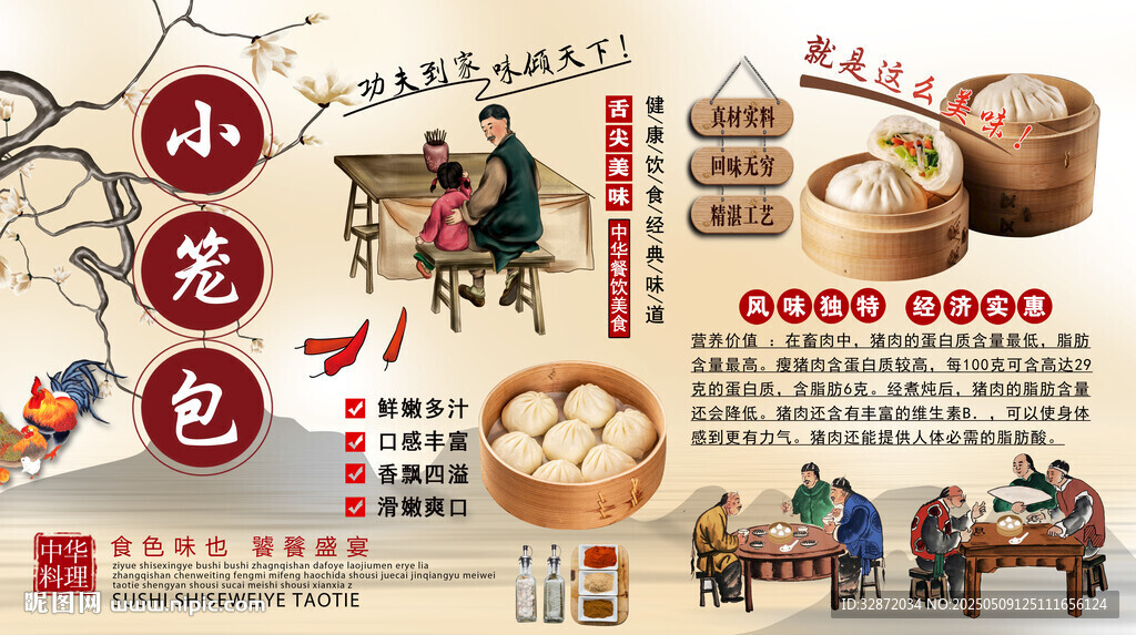 小笼包背景墙