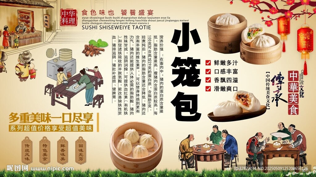 小笼包背景墙