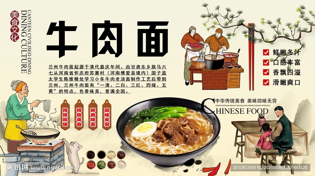 牛肉面背景墙