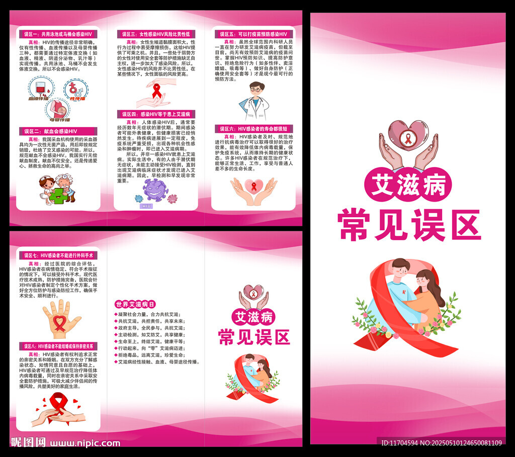 世界艾滋病日三折页